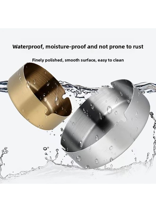 مجموعة منافض سجائر ذهبية سميكة غير قابلة للكسر من 3 قطع لتزيين المنزل - Image 3